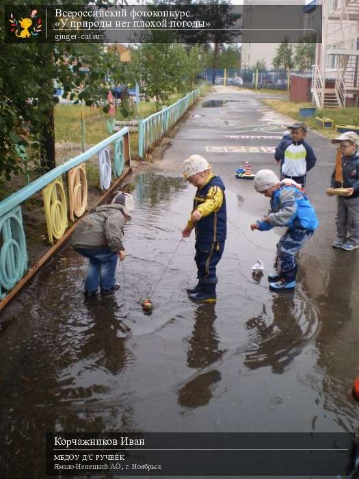 Всероссийский фотоконкурс «У природы нет плохой погоды»  - детский рисунок, поделка, творческая работа, категория дошкольники, детский сад, дистанционный конкурс, школьный конкурс