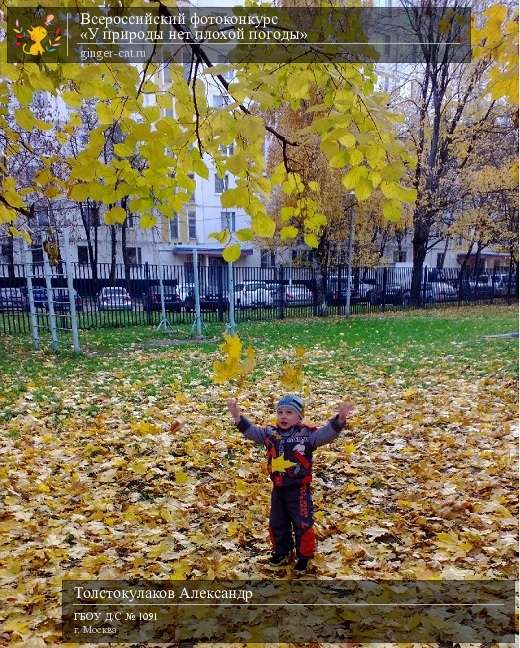 Всероссийский фотоконкурс «У природы нет плохой погоды»  - детский рисунок, поделка, творческая работа, категория дошкольники, детский сад, дистанционный конкурс, школьный конкурс