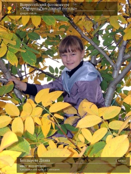 Всероссийский фотоконкурс «У природы нет плохой погоды»  - детский рисунок, поделка, творческая работа, категория школьники, 4 класс, дистанционный конкурс, школьный конкурс