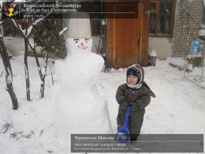 Всероссийский фотоконкурс «Жил да был Снеговичок»  - детский рисунок, поделка, творческая работа, категория дошкольники, детский сад, дистанционный конкурс, школьный конкурс