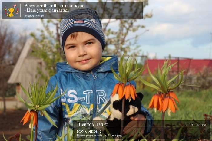 Всероссийский фотоконкурс «Цветущая фантазия»  - детский рисунок, поделка, творческая работа, категория школьники, 2 класс, дистанционный конкурс, школьный конкурс