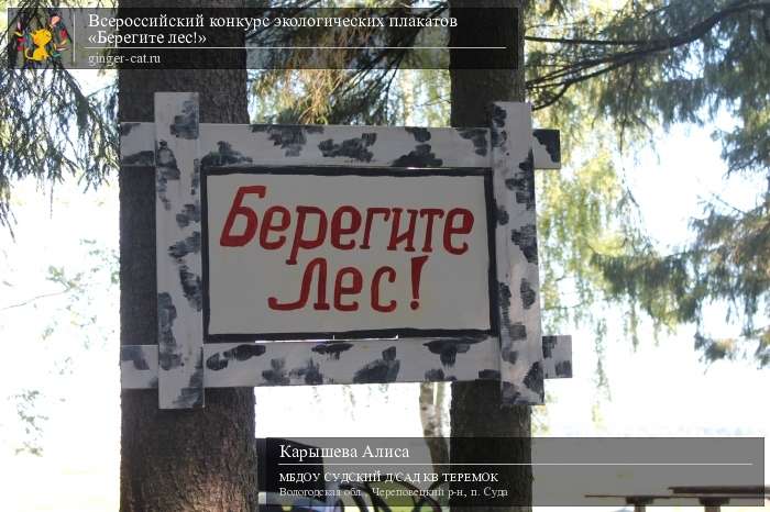 Всероссийский конкурс экологических плакатов «Берегите лес!»  - детский рисунок, поделка, творческая работа, категория дошкольники, детский сад, дистанционный конкурс, школьный конкурс