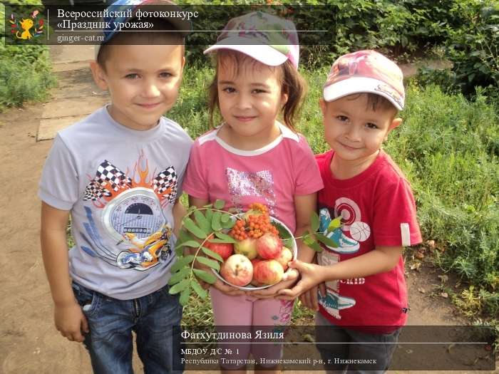 Всероссийский фотоконкурс «Праздник урожая»  - детский рисунок, поделка, творческая работа, категория дошкольники, детский сад, дистанционный конкурс, школьный конкурс