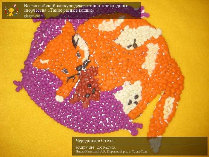 Всероссийский конкурс декоративно-прикладного творчества «Такие разные кошки»  - детский рисунок, поделка, творческая работа, категория дошкольники, детский сад, дистанционный конкурс, школьный конкурс