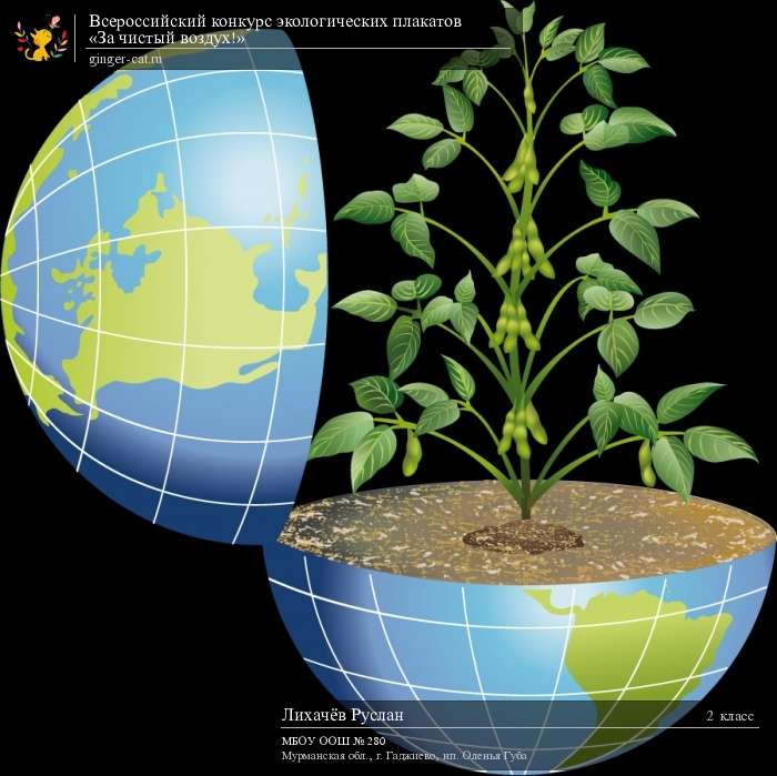 Всероссийский конкурс экологических плакатов «За чистый воздух!»  - детский рисунок, поделка, творческая работа, категория школьники, 2 класс, дистанционный конкурс, школьный конкурс