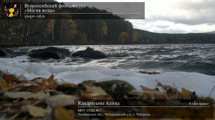 Всероссийский фотоконкурс «Магия воды»  - детский рисунок, поделка, творческая работа, категория школьники, 4 класс, дистанционный конкурс, школьный конкурс