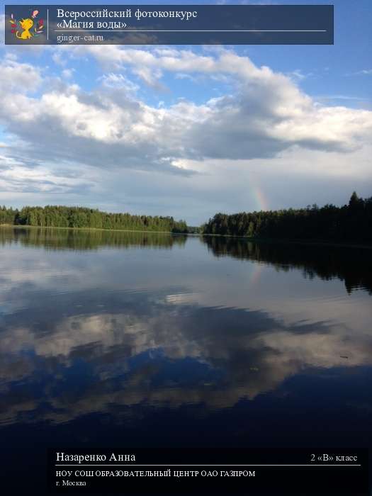 Всероссийский фотоконкурс «Магия воды»  - детский рисунок, поделка, творческая работа, категория школьники, 2 класс, дистанционный конкурс, школьный конкурс