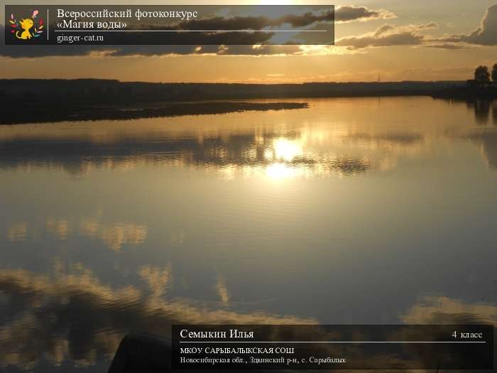 Всероссийский фотоконкурс «Магия воды»  - детский рисунок, поделка, творческая работа, категория школьники, 4 класс, дистанционный конкурс, школьный конкурс