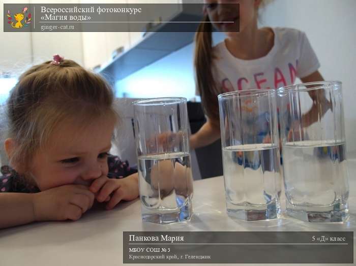 Всероссийский фотоконкурс «Магия воды»  - детский рисунок, поделка, творческая работа, категория школьники, 5 класс, дистанционный конкурс, школьный конкурс