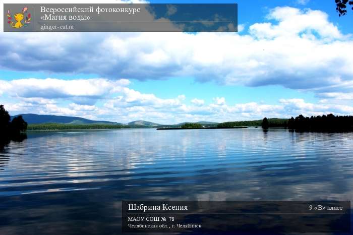 Всероссийский фотоконкурс «Магия воды»  - детский рисунок, поделка, творческая работа, категория школьники, 9 класс, дистанционный конкурс, школьный конкурс