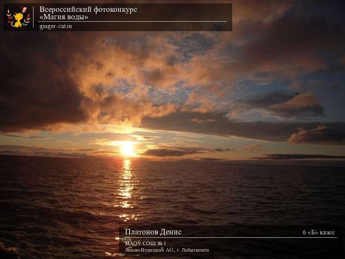 Всероссийский фотоконкурс «Магия воды»  - детский рисунок, поделка, творческая работа, категория школьники, 6 класс, дистанционный конкурс, школьный конкурс