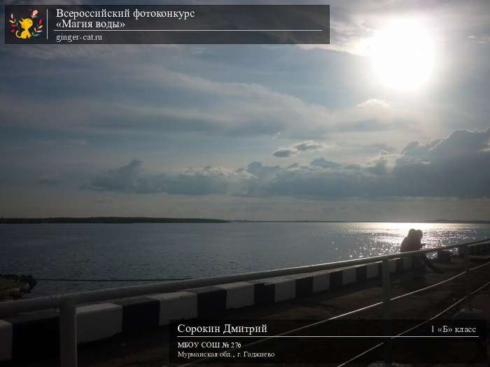 Всероссийский фотоконкурс «Магия воды»  - детский рисунок, поделка, творческая работа, категория школьники, 1 класс, дистанционный конкурс, школьный конкурс