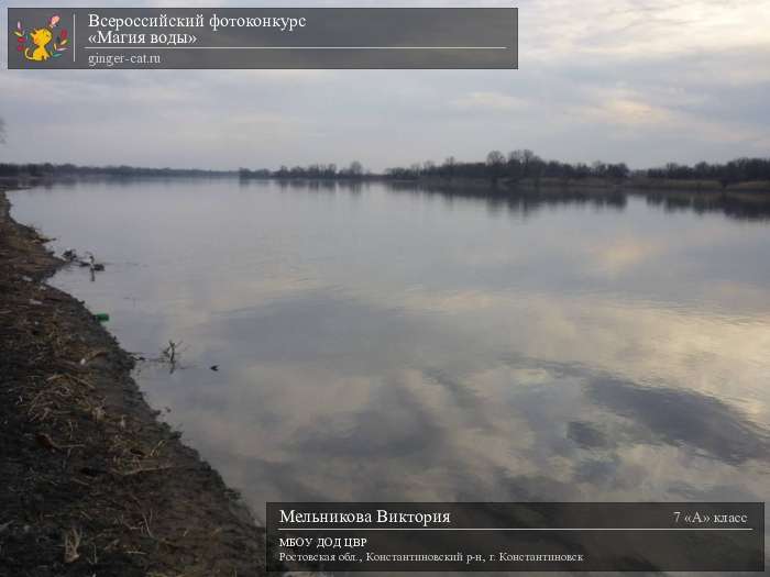 Всероссийский фотоконкурс «Магия воды»  - детский рисунок, поделка, творческая работа, категория школьники, 7 класс, дистанционный конкурс, школьный конкурс