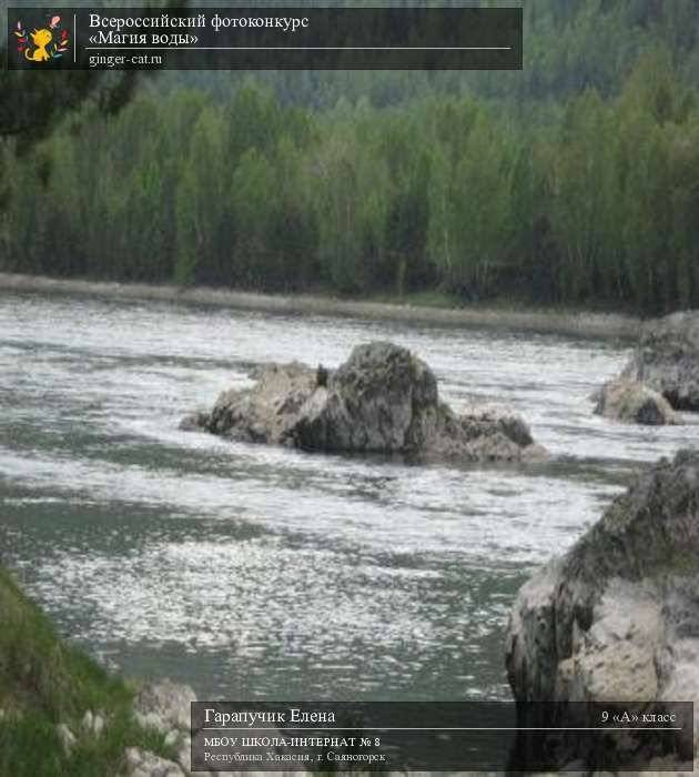 Всероссийский фотоконкурс «Магия воды»  - детский рисунок, поделка, творческая работа, категория школьники, 9 класс, дистанционный конкурс, школьный конкурс