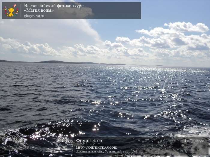 Всероссийский фотоконкурс «Магия воды»  - детский рисунок, поделка, творческая работа, категория школьники, 4 класс, дистанционный конкурс, школьный конкурс