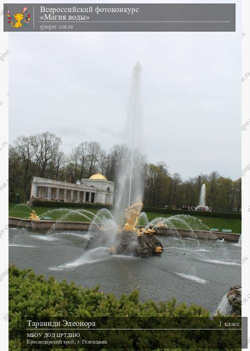 Всероссийский фотоконкурс «Магия воды»  - детский рисунок, поделка, творческая работа, категория школьники, 3 класс, дистанционный конкурс, школьный конкурс