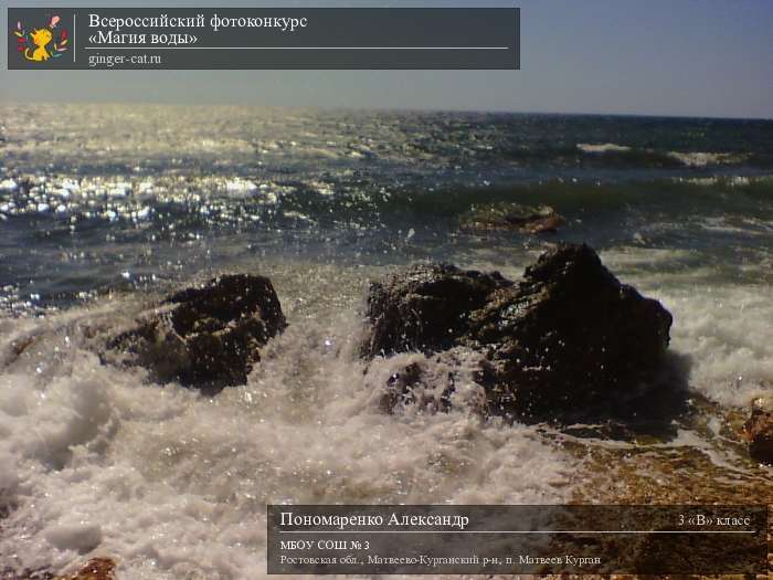 Всероссийский фотоконкурс «Магия воды»  - детский рисунок, поделка, творческая работа, категория школьники, 3 класс, дистанционный конкурс, школьный конкурс