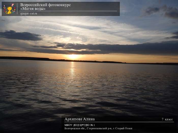 Всероссийский фотоконкурс «Магия воды»  - детский рисунок, поделка, творческая работа, категория школьники, 7 класс, дистанционный конкурс, школьный конкурс