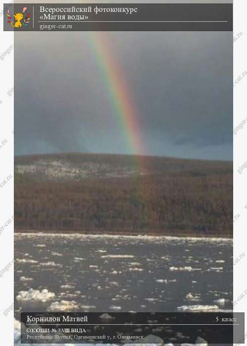 Всероссийский фотоконкурс «Магия воды»  - детский рисунок, поделка, творческая работа, категория школьники, 5 класс, дистанционный конкурс, школьный конкурс