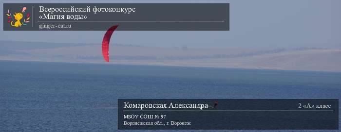 Всероссийский фотоконкурс «Магия воды»  - детский рисунок, поделка, творческая работа, категория школьники, 2 класс, дистанционный конкурс, школьный конкурс