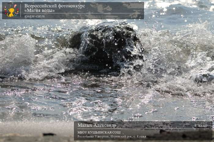 Всероссийский фотоконкурс «Магия воды»  - детский рисунок, поделка, творческая работа, категория школьники, 8 класс, дистанционный конкурс, школьный конкурс