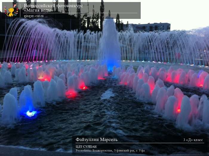 Всероссийский фотоконкурс «Магия воды»  - детский рисунок, поделка, творческая работа, категория школьники, 3 класс, дистанционный конкурс, школьный конкурс