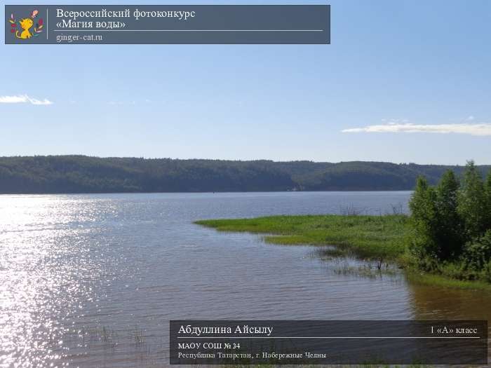 Всероссийский фотоконкурс «Магия воды»  - детский рисунок, поделка, творческая работа, категория школьники, 1 класс, дистанционный конкурс, школьный конкурс