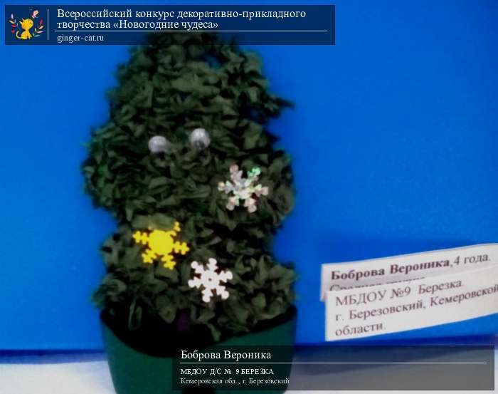 Всероссийский конкурс декоративно-прикладного творчества «Новогодние чудеса»  - детский рисунок, поделка, творческая работа, категория дошкольники, детский сад, дистанционный конкурс, школьный конкурс