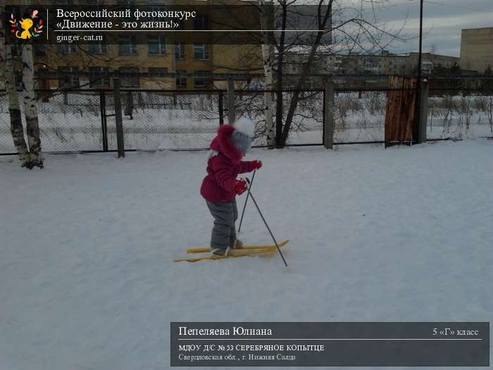 Всероссийский фотоконкурс «Движение - это жизнь!»  - детский рисунок, поделка, творческая работа, категория школьники, 5 класс, дистанционный конкурс, школьный конкурс