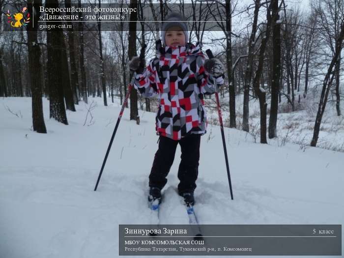 Всероссийский фотоконкурс «Движение - это жизнь!»  - детский рисунок, поделка, творческая работа, категория школьники, 5 класс, дистанционный конкурс, школьный конкурс