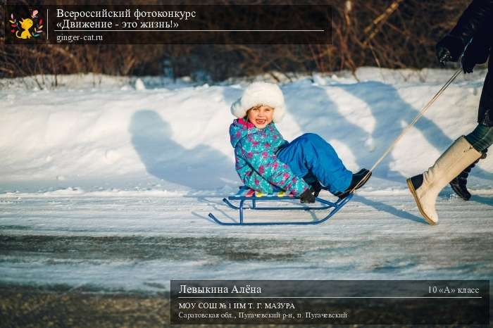 Всероссийский фотоконкурс «Движение - это жизнь!»  - детский рисунок, поделка, творческая работа, категория школьники, 10 класс, дистанционный конкурс, школьный конкурс