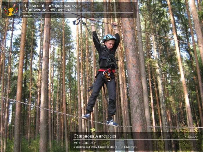 Всероссийский фотоконкурс «Движение - это жизнь!»  - детский рисунок, поделка, творческая работа, категория школьники, 9 класс, дистанционный конкурс, школьный конкурс