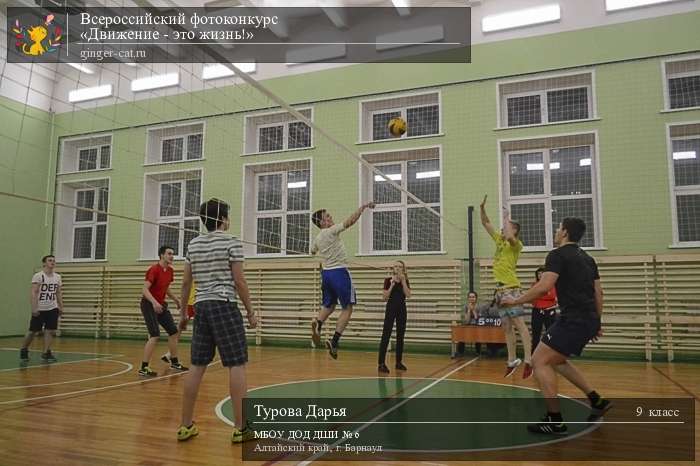 Всероссийский фотоконкурс «Движение - это жизнь!»  - детский рисунок, поделка, творческая работа, категория школьники, 9 класс, дистанционный конкурс, школьный конкурс