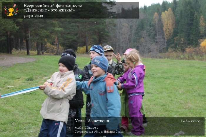 Всероссийский фотоконкурс «Движение - это жизнь!»  - детский рисунок, поделка, творческая работа, категория школьники, 3 класс, дистанционный конкурс, школьный конкурс