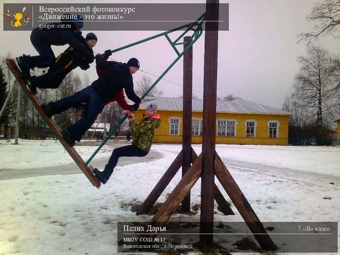 Всероссийский фотоконкурс «Движение - это жизнь!»  - детский рисунок, поделка, творческая работа, категория школьники, 7 класс, дистанционный конкурс, школьный конкурс