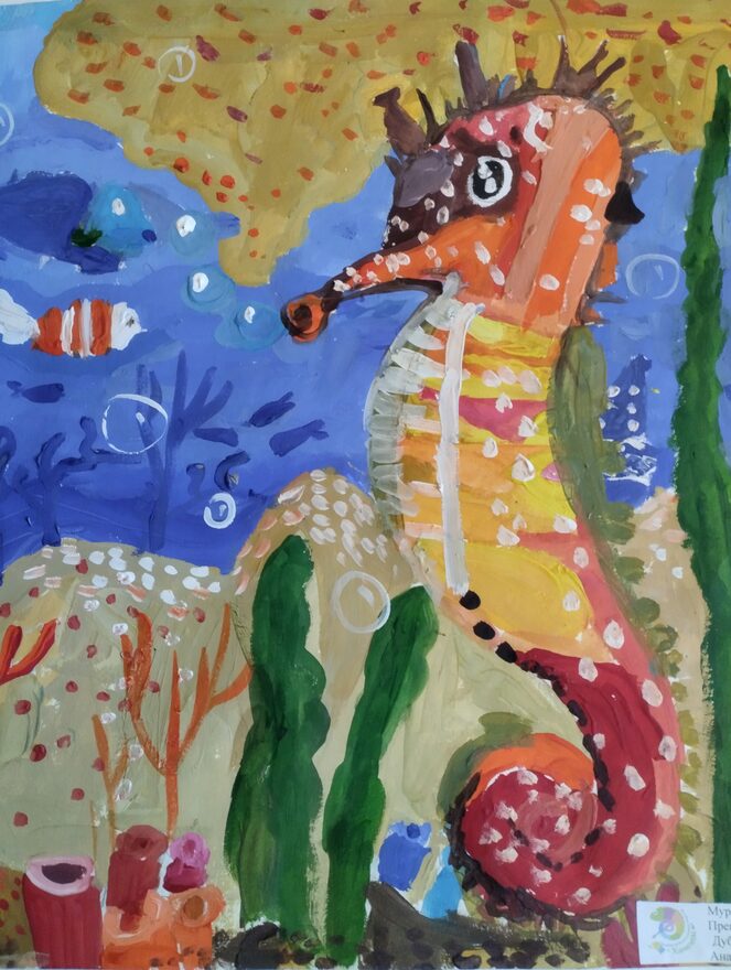 Всероссийский творческий конкурс «Обитатели подводного царства»  - детский рисунок, поделка, творческая работа, категория школьники, 2 класс, дистанционный конкурс, школьный конкурс