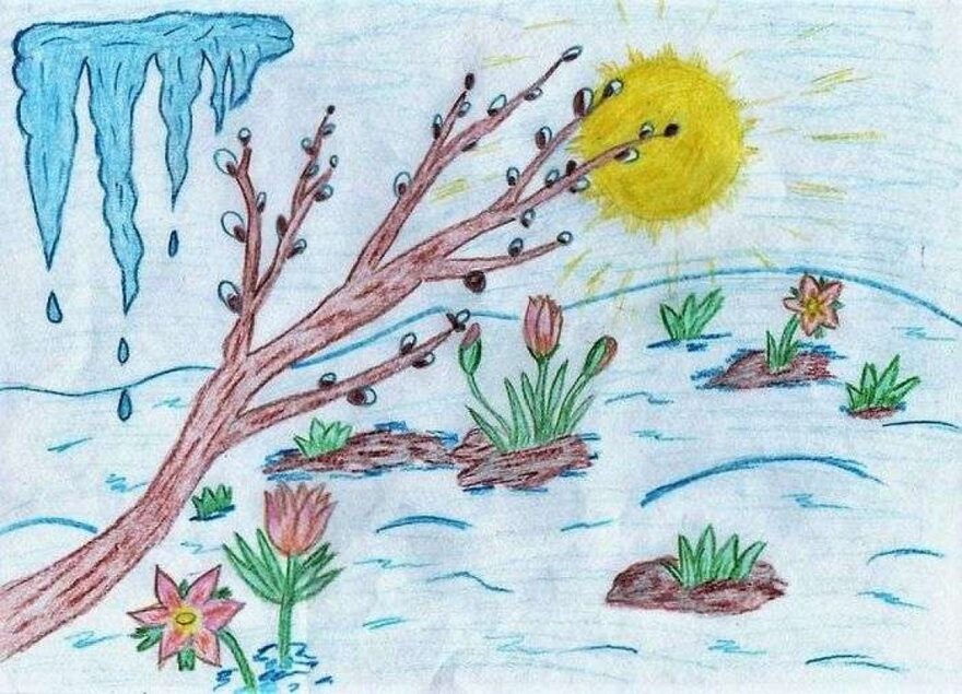 Всероссийский творческий конкурс «Дыхание весны»  - детский рисунок, поделка, творческая работа, категория школьники, 4 класс, дистанционный конкурс, школьный конкурс
