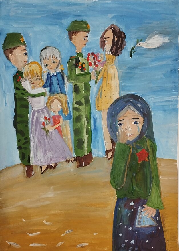 Всероссийский творческий конкурс «День Великой Победы!»  - детский рисунок, поделка, творческая работа, категория школьники, 6 класс, дистанционный конкурс, школьный конкурс