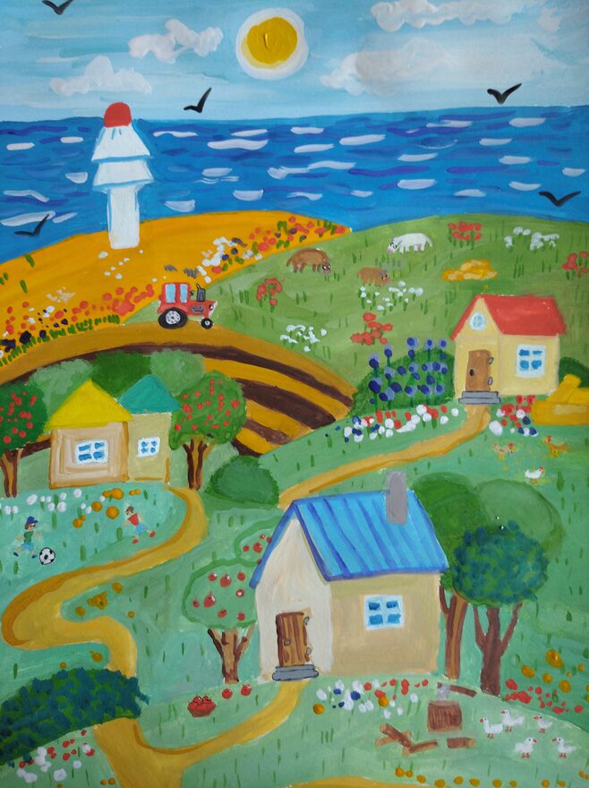 Всероссийский творческий конкурс «Какого цвета лето?»  - детский рисунок, поделка, творческая работа, категория школьники, 6 класс, дистанционный конкурс, школьный конкурс