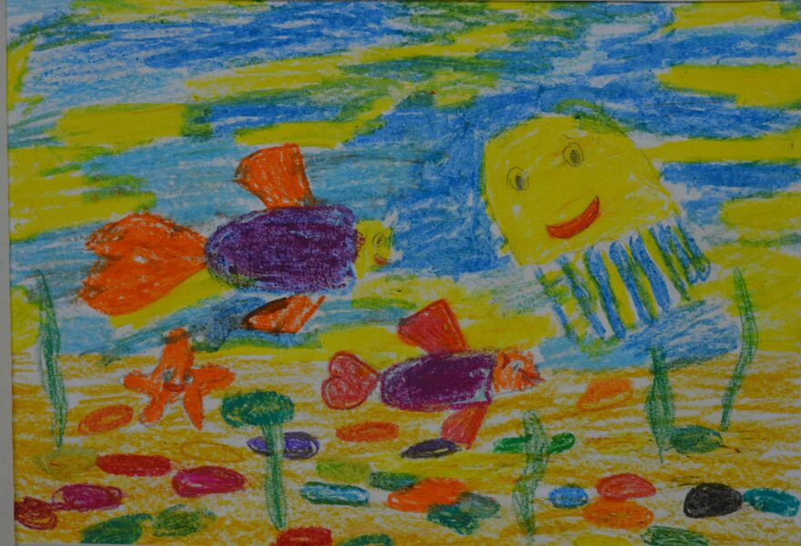 Всероссийский творческий конкурс «На дне морском»  - детский рисунок, поделка, творческая работа, категория школьники, 2 класс, дистанционный конкурс, школьный конкурс