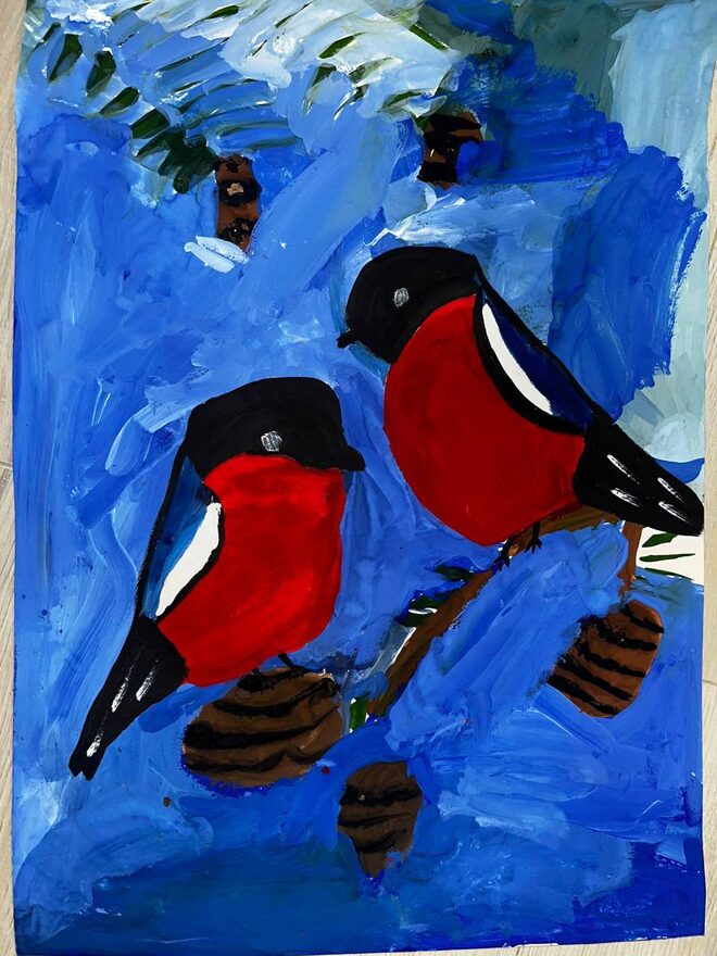 Всероссийский творческий конкурс «Мир птиц»  - детский рисунок, поделка, творческая работа, категория школьники, 2 класс, дистанционный конкурс, школьный конкурс