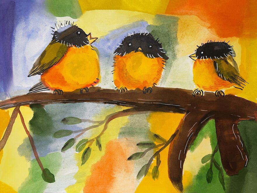 Всероссийский творческий конкурс «Мир птиц»  - детский рисунок, поделка, творческая работа, категория школьники, 3 класс, дистанционный конкурс, школьный конкурс