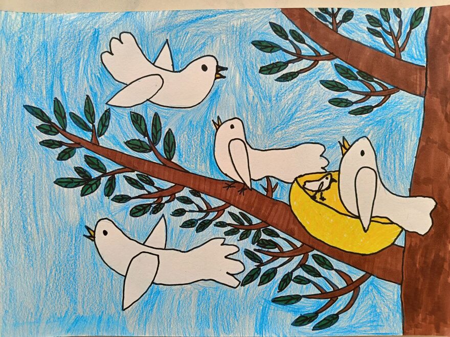 Всероссийский творческий конкурс «Мир птиц»  - детский рисунок, поделка, творческая работа, категория школьники, 2 класс, дистанционный конкурс, школьный конкурс