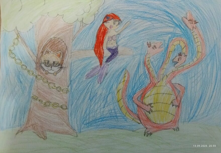 Всероссийский творческий конкурс «В гостях у сказки»  - детский рисунок, поделка, творческая работа, категория школьники, 3 класс, дистанционный конкурс, школьный конкурс