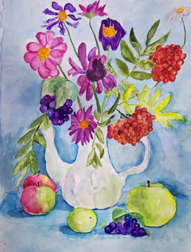 Всероссийский творческий конкурс «Очарование осени»  - детский рисунок, поделка, творческая работа, категория школьники, 6 класс, дистанционный конкурс, школьный конкурс