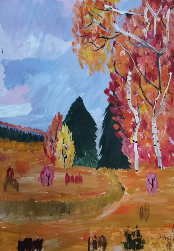 Всероссийский творческий конкурс «Очарование осени»  - детский рисунок, поделка, творческая работа, категория школьники, 3 класс, дистанционный конкурс, школьный конкурс