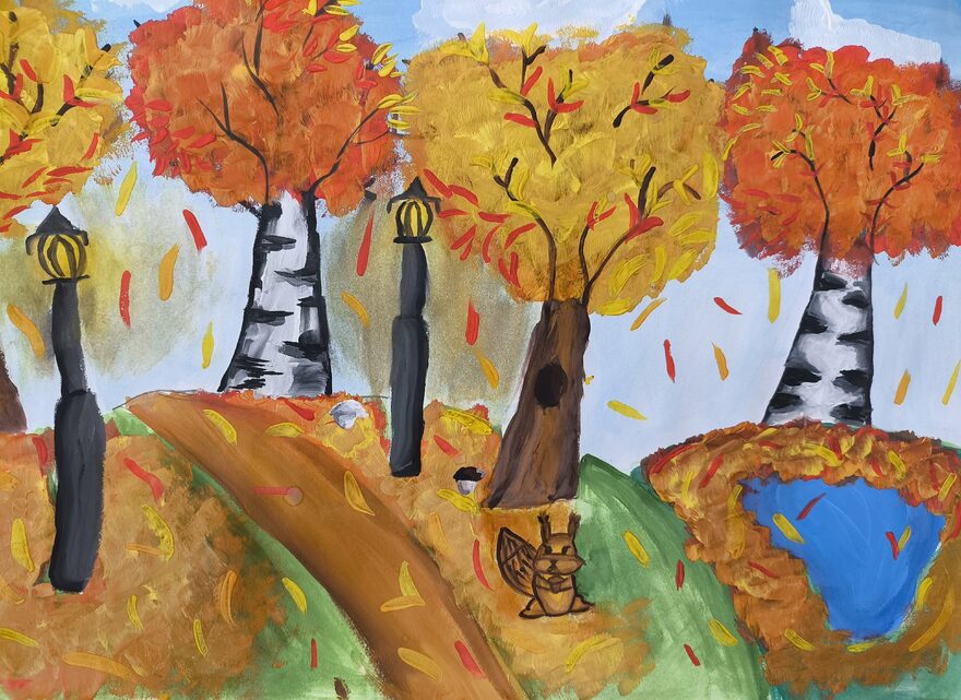 Всероссийский творческий конкурс «Очарование осени»  - детский рисунок, поделка, творческая работа, категория школьники, 4 класс, дистанционный конкурс, школьный конкурс