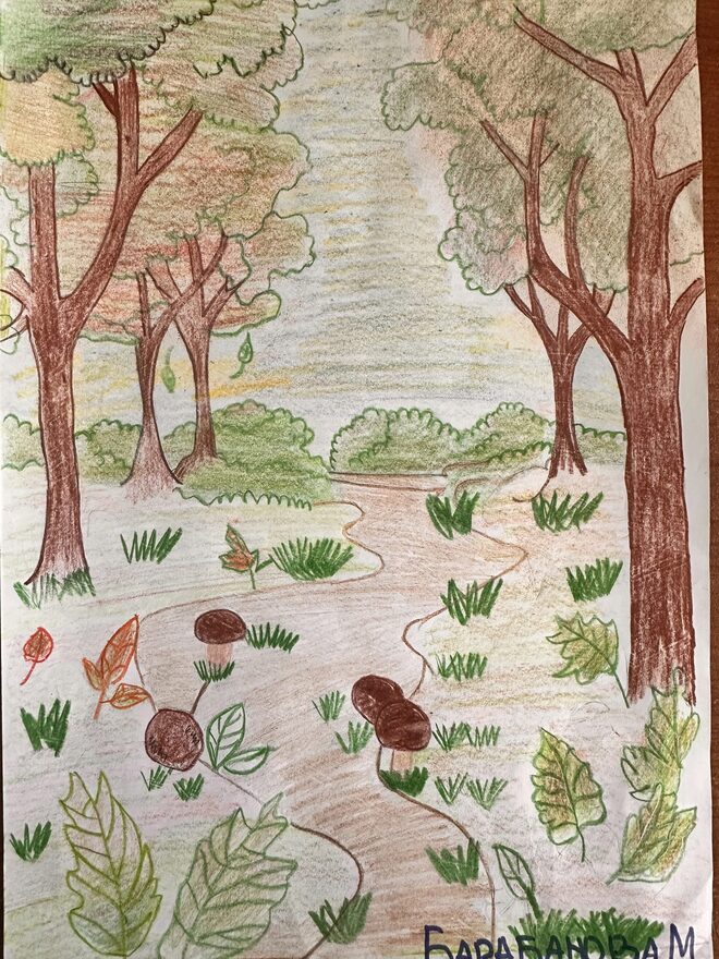 Всероссийский творческий конкурс «Очарование осени»  - детский рисунок, поделка, творческая работа, категория школьники, 2 класс, дистанционный конкурс, школьный конкурс