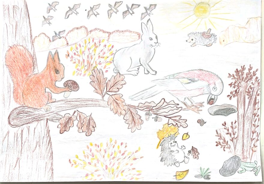 Всероссийский творческий конкурс «Очарование осени»  - детский рисунок, поделка, творческая работа, категория школьники, 1 класс, дистанционный конкурс, школьный конкурс