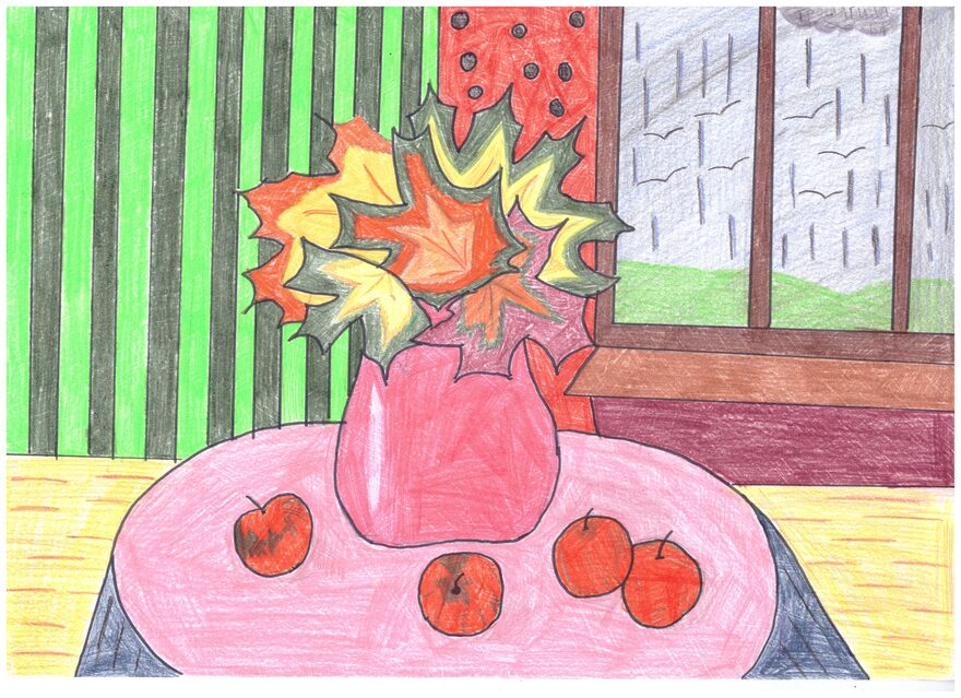 Всероссийский творческий конкурс «Очарование осени»  - детский рисунок, поделка, творческая работа, категория школьники, 6 класс, дистанционный конкурс, школьный конкурс